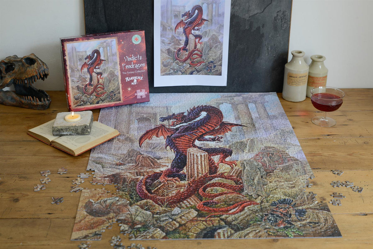 Alchemy Vindicta Pendragon 1000 Piece Jigsaw Puzzle – Mythical Dragon Fantasy Puzzle, 66 x 50 cm