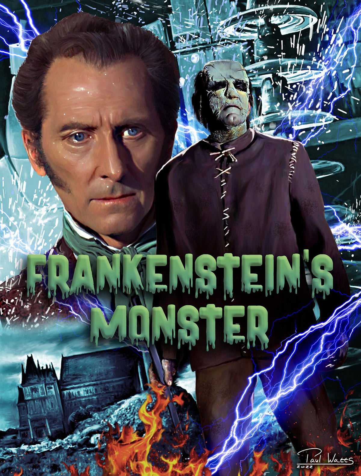 Horror Line Frankenstein's Monster 1000 Piece Jigsaw Puzzle – Classic Horror Movie Puzzle, 66 x 50cm