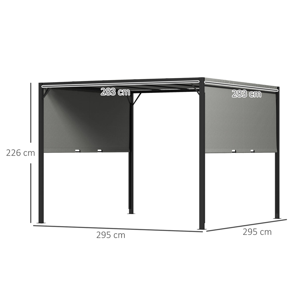 Outsunny 3x3m Light-Duty Canopy Tent with Steel Frame & Sun-Protective Fabric – Garden Shade, Grey