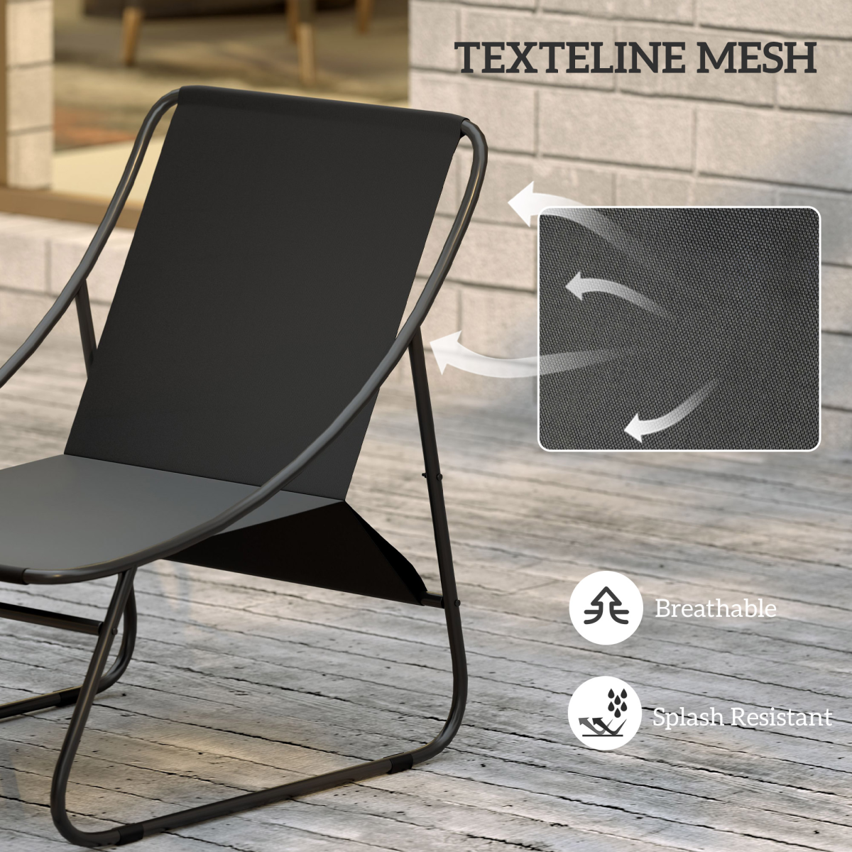 Close-up of Textilene mesh fabric on Outsunny sofa set