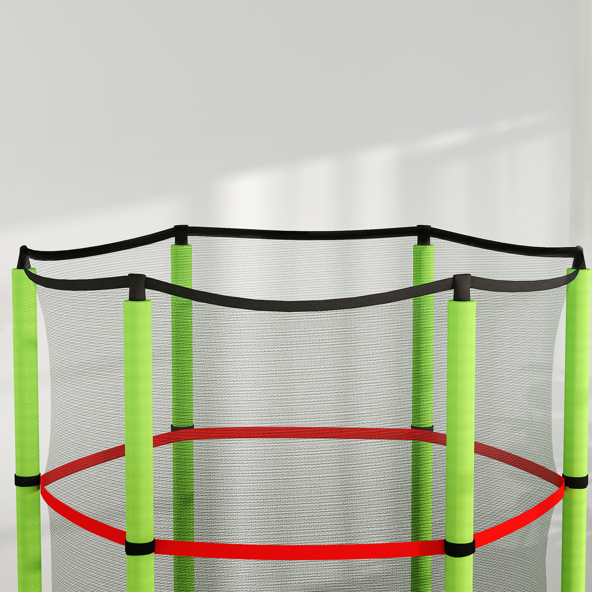 HOMCOM Kids Mini Trampoline with Safety Enclosure Net and Bungee Cords – Bouncer for Ages 3-6, Green