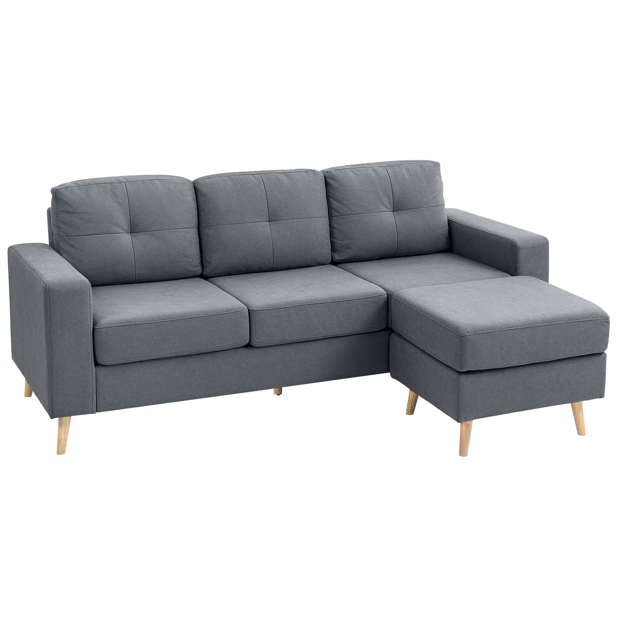 HOMCOM dark grey L-shaped sofa