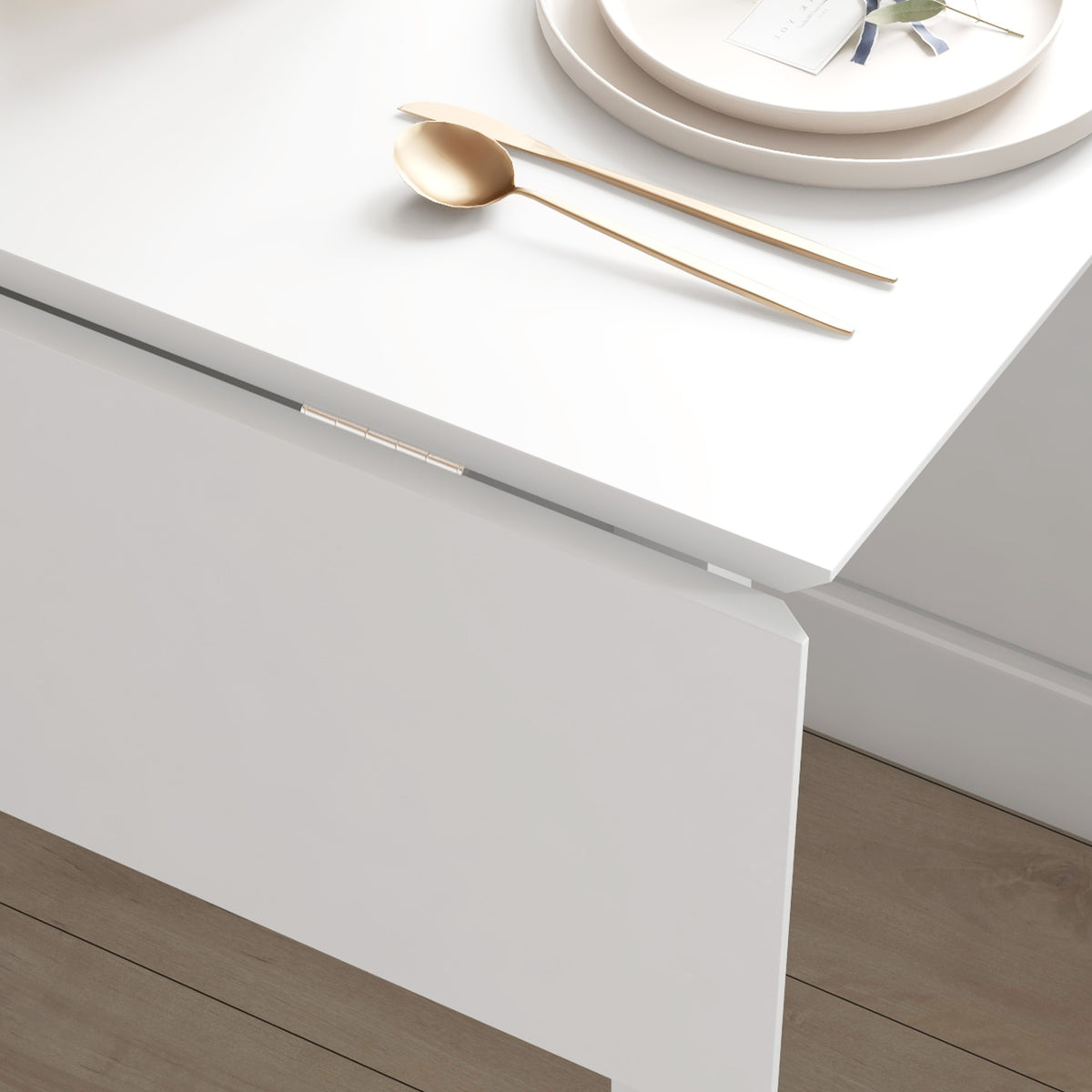HOMCOM Extendable Drop Leaf Kitchen Table for 2–4 with Pine Wood Frame – Space-Saving Dining Table, White