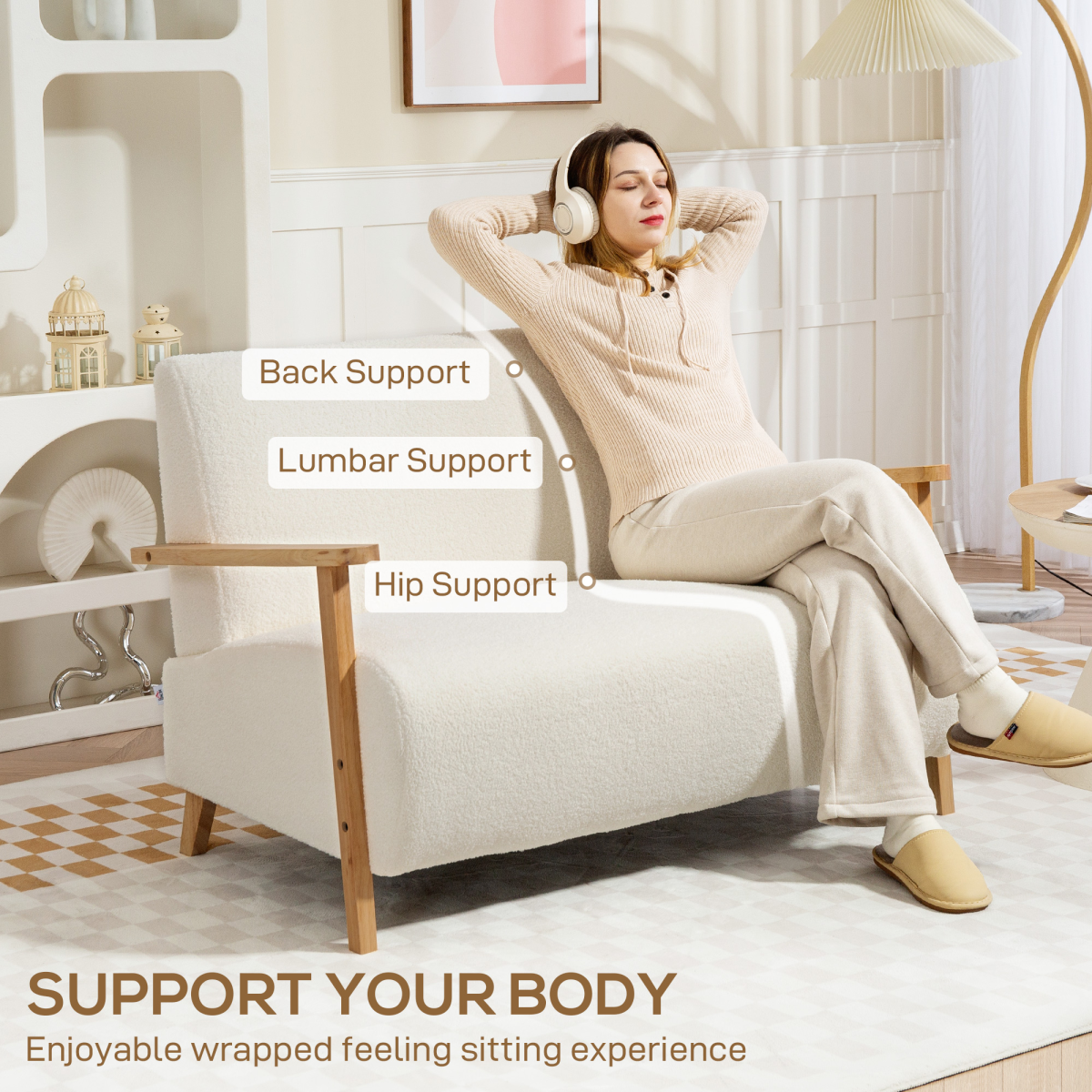 HOMCOM loveseat sofa foam padding detail