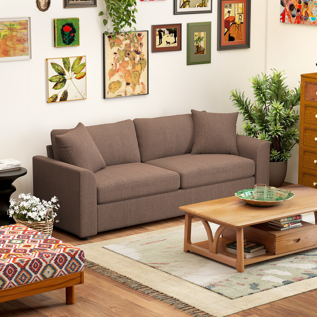 HOMCOM jumbo sofa, side view