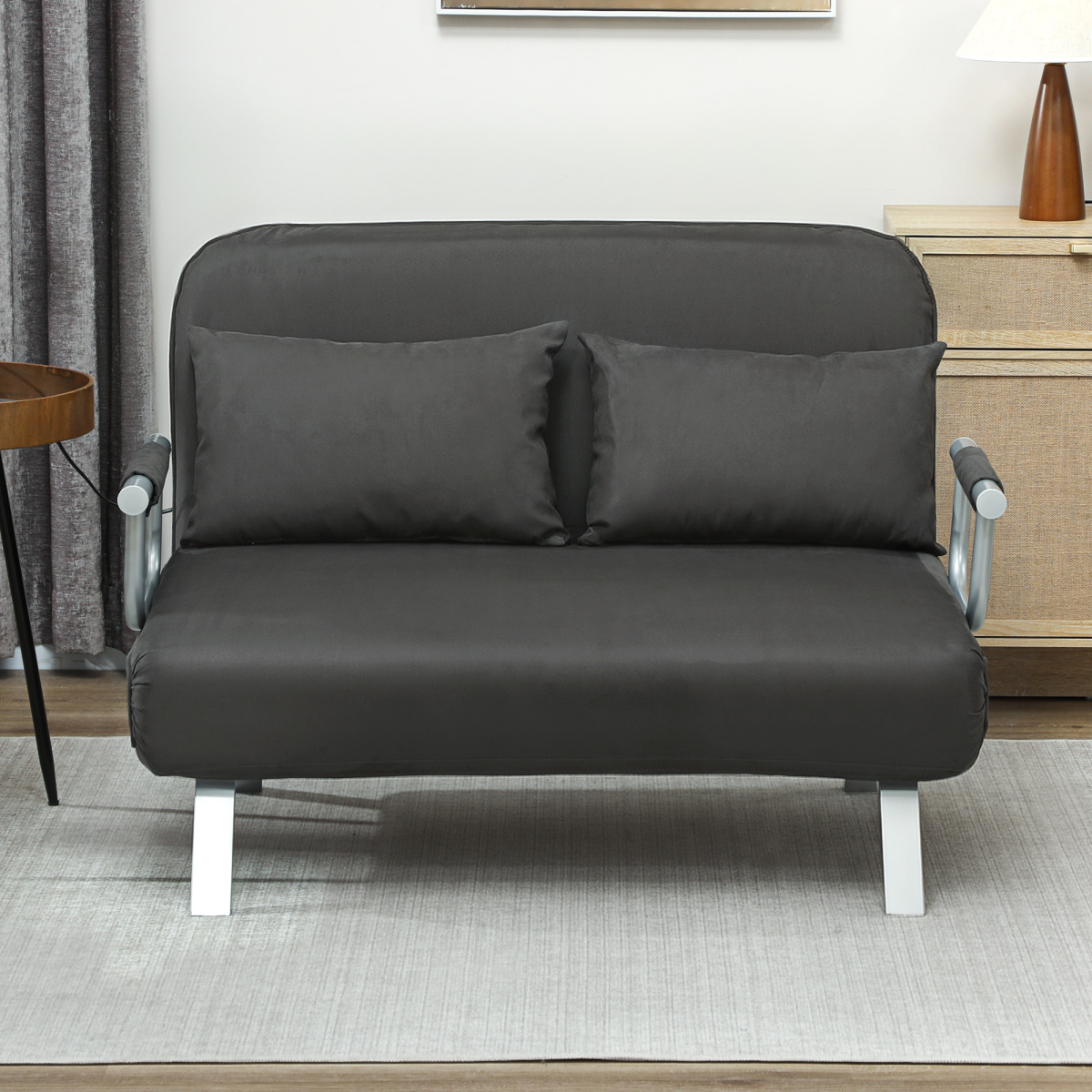 HOMCOM sofa bed side profile view
