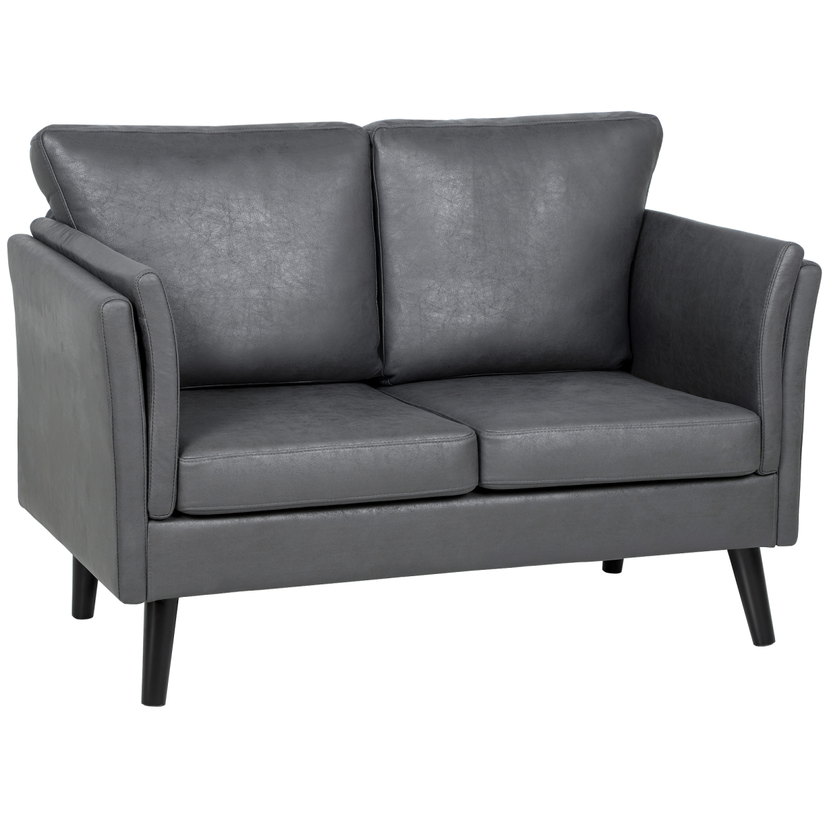 HOMCOM loveseat sofa wood leg detail