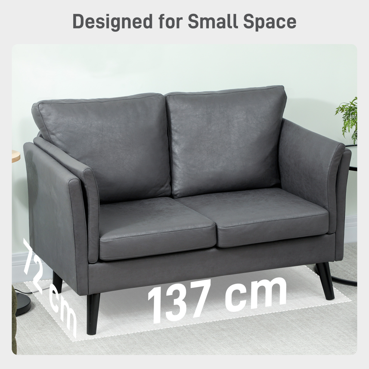 HOMCOM loveseat sofa armrest detail