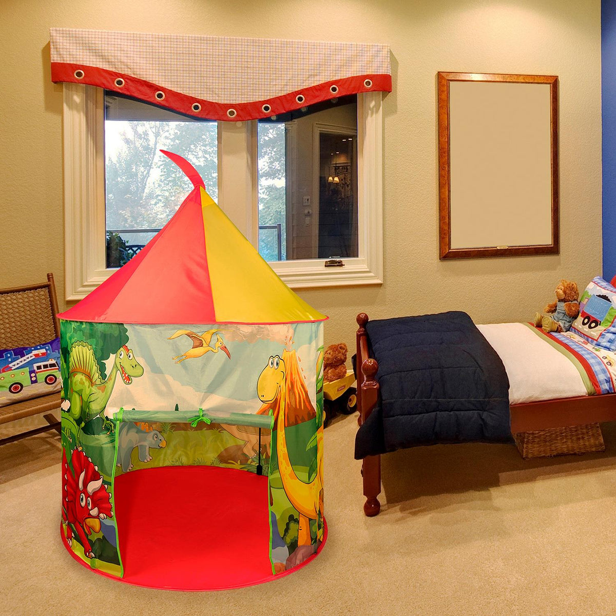 SOKA Dinosaur Pop-Up Play Tent – Foldable Kids Play House with Carry Bag, Indoor & Outdoor