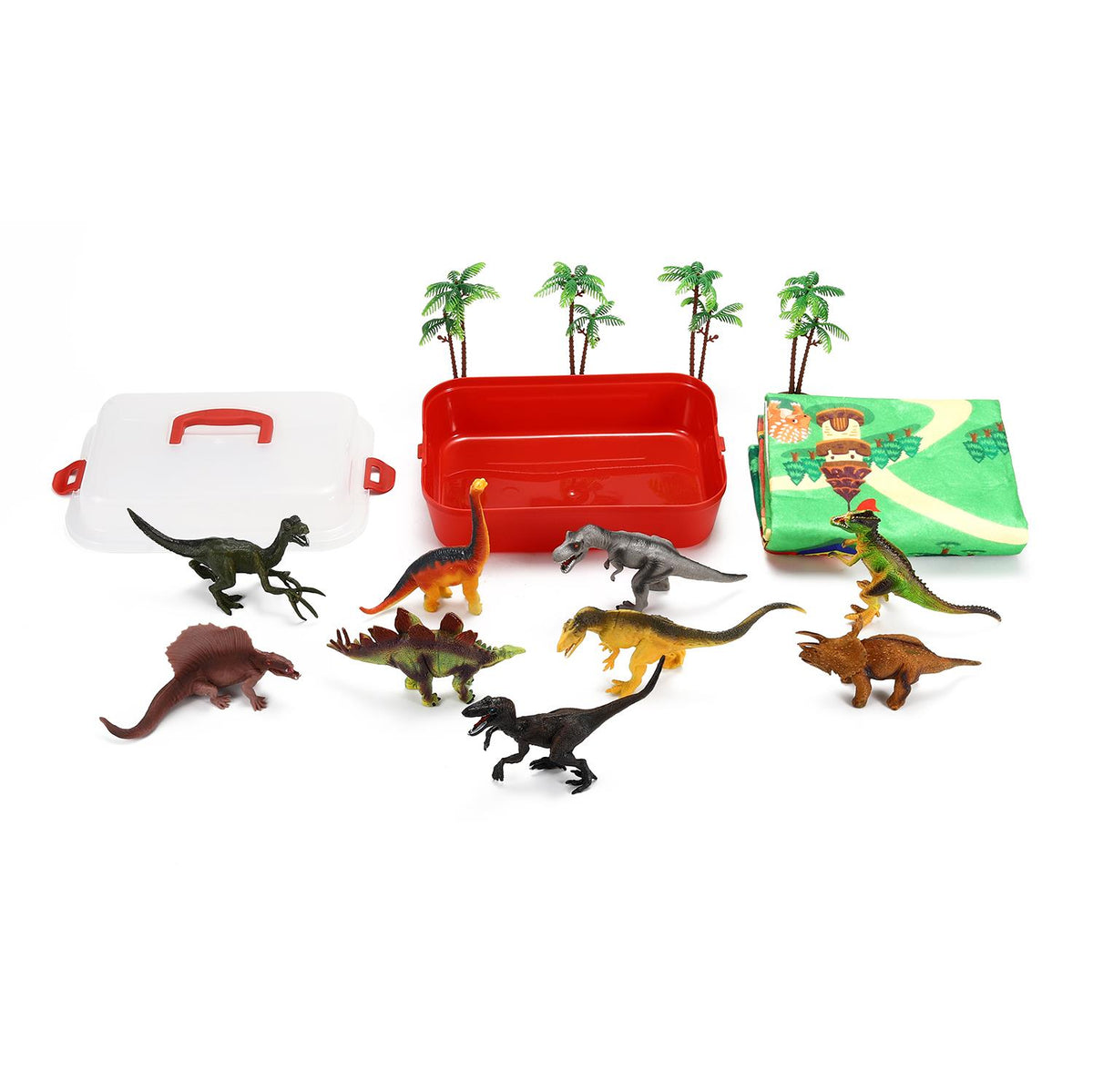 SOKA Dinosaur Playset with 9 Realistic Dinosaur Figures and Activity Playmat – Kids Educational Toy Gift Set