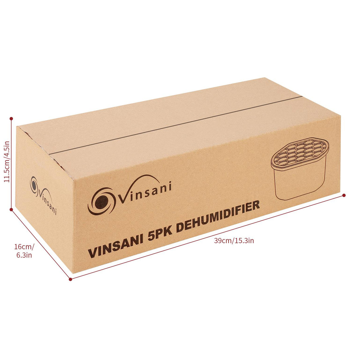 Vinsani 5 Pack Dehumidifier with Hydrophilic Crystals – Moisture, Damp and Condensation Absorber