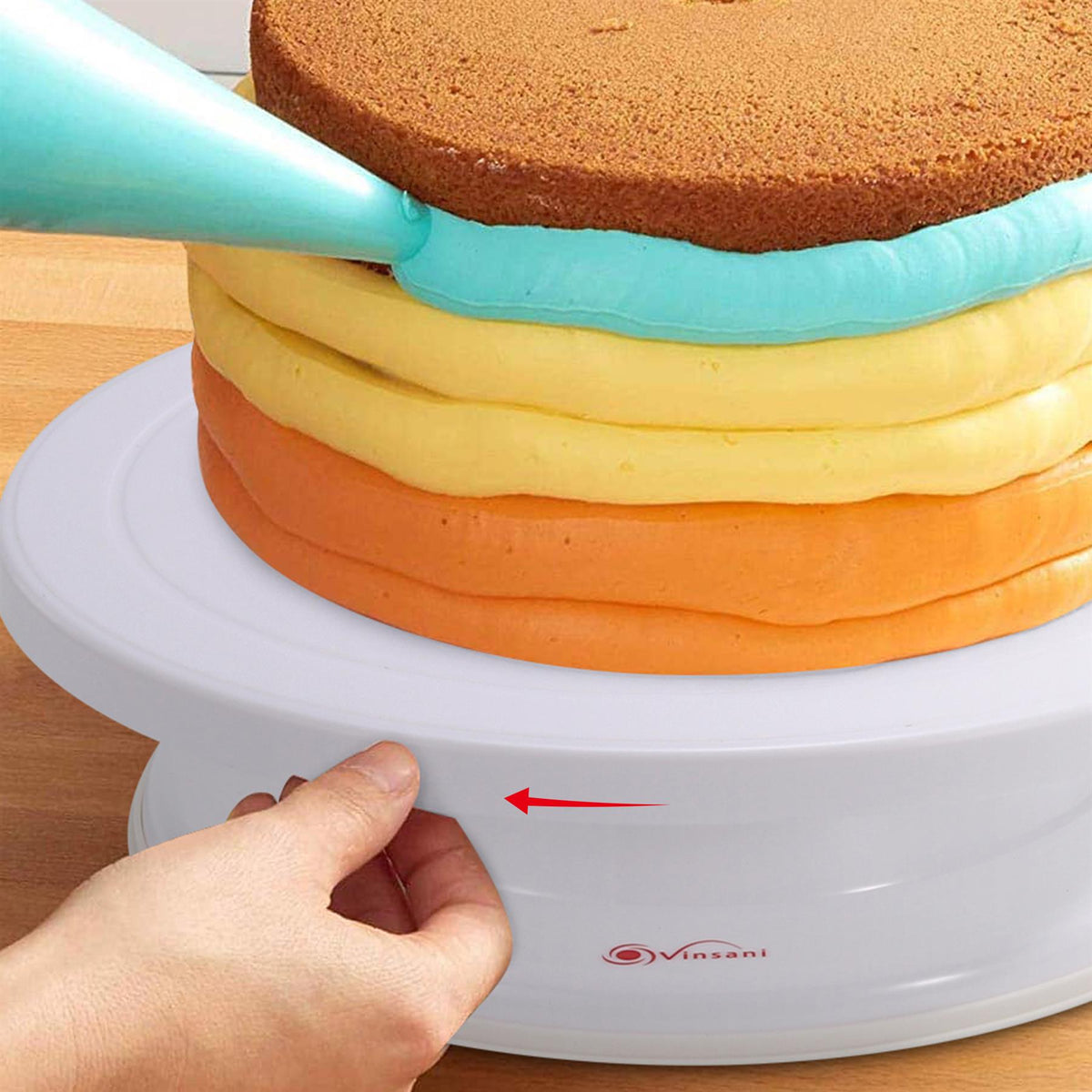 Vinsani Rotating Cake Turntable – Multi-Purpose 360 Degree Cake Decorating & Pastry Display Stand