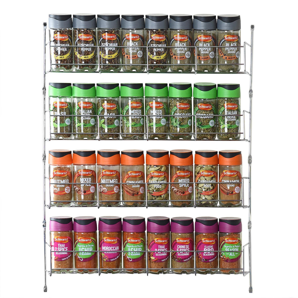 Vinsani 4 Tier Herb and Spice Rack – Neat Kitchen Storage Organiser for Herbs and Spices