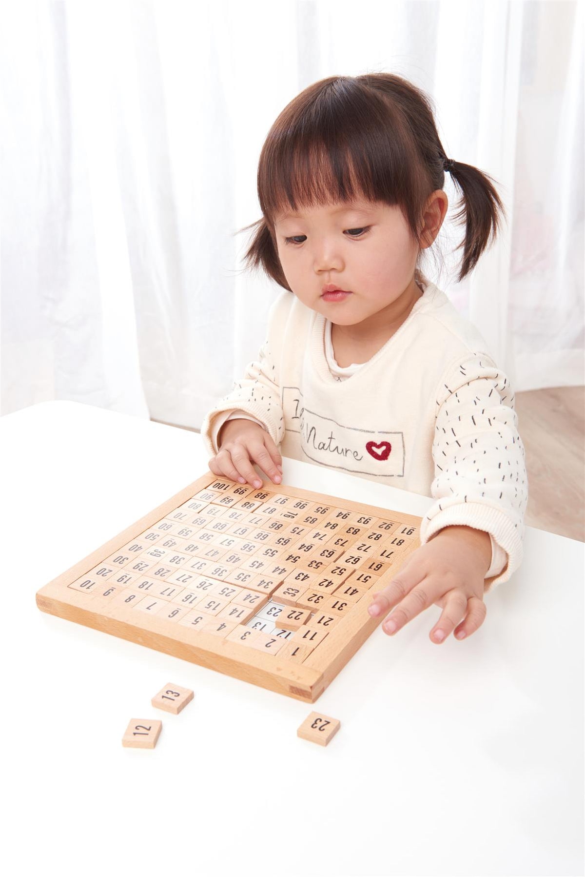 LELIN Wooden Hundred Board with 1-100 Number Squares and Storage Bag – Early Maths Counting Toy, 3+