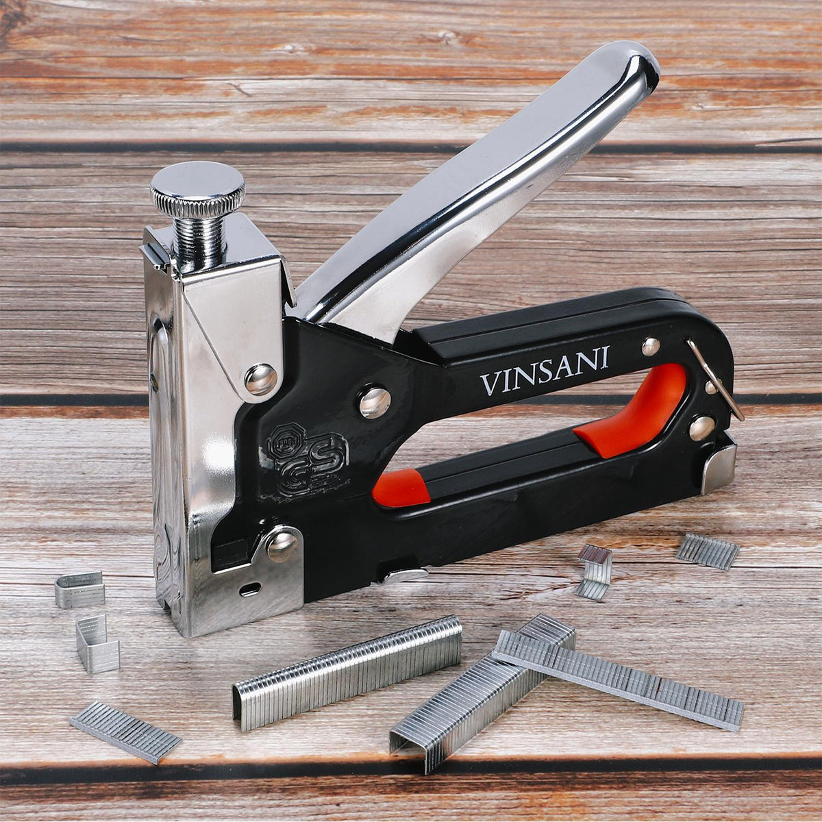 Vinsani Heavy Duty Staple Gun with Staples, Adjustable Driving Force – 3-Way Tacker for Upholstery & DIY