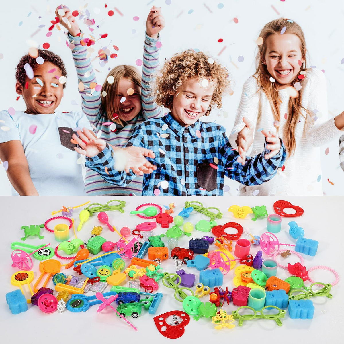 SOKA 120-Piece Party Bag Fillers – 24 Unique Designs for Kids, Birthday Party Favours and Classroom Prizes