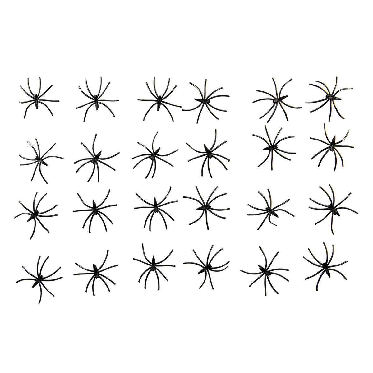 Vinsani Pack of 24 Realistic Black Plastic Spiders – Halloween Party Decorations and Prank Props