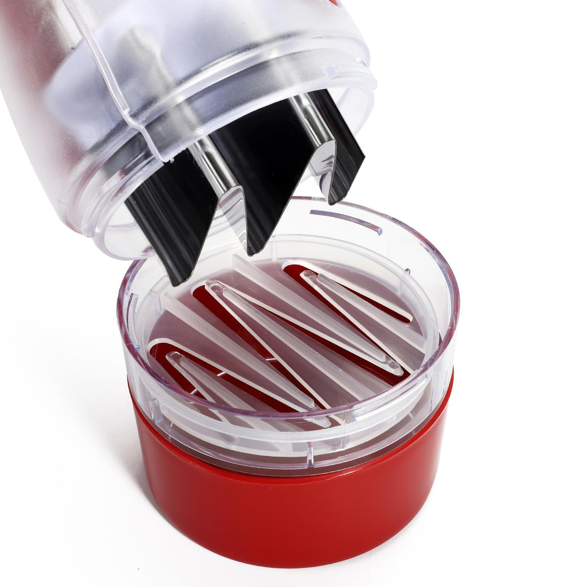 VINSANI Press Onion & Food Chopper – Quick Chopping for Onions, Garlic, Nuts & Herbs, Red/White
