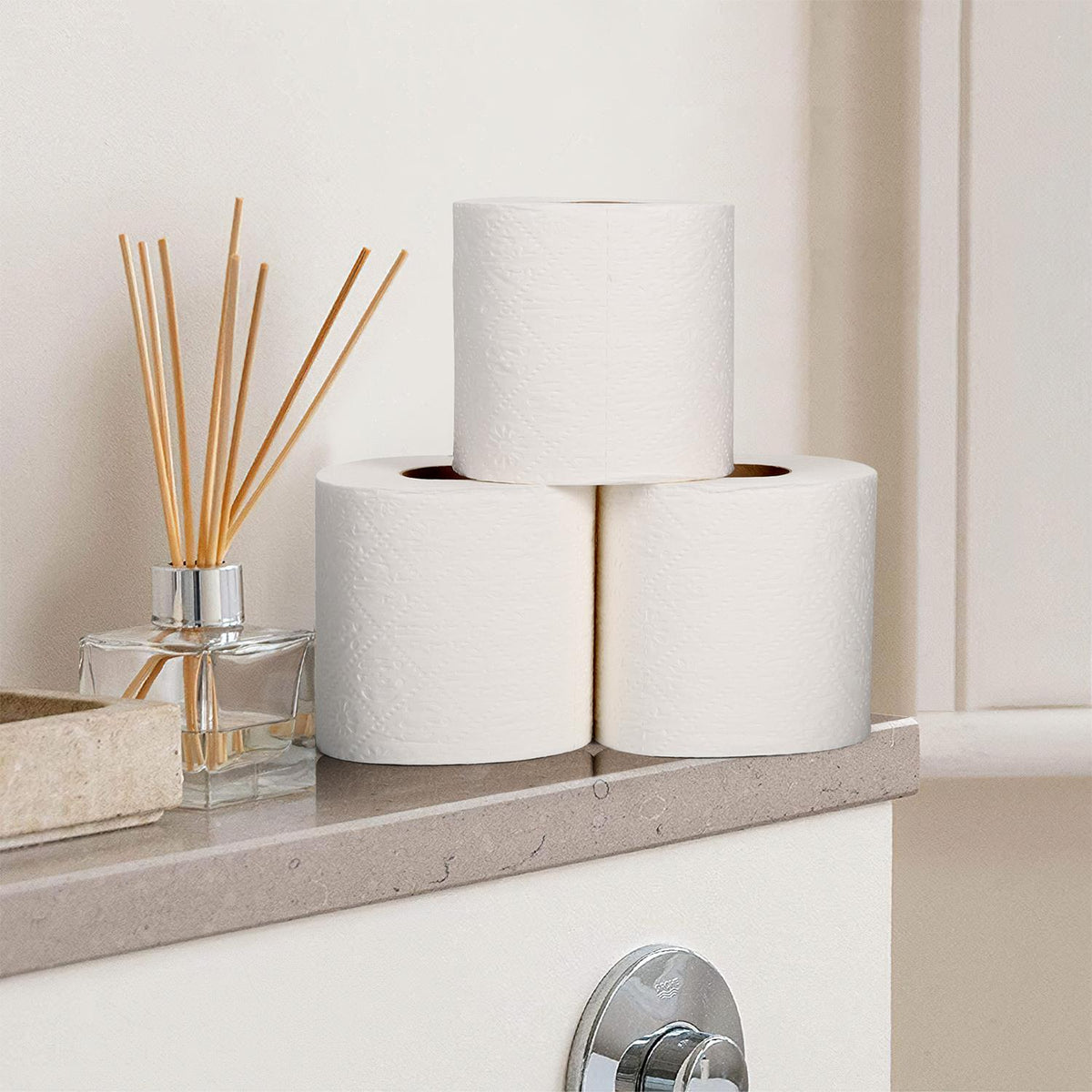 Vinsani Bamboo Toilet Rolls, 45 Pack – 3-Ply Soft, Strong and Sustainable Toilet Tissue