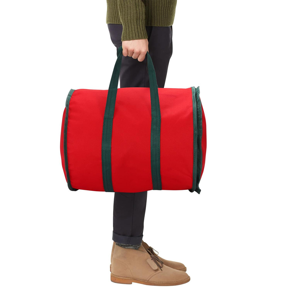 Vinsani Red Christmas Lights and Ornaments Storage Bag – Waterproof Oxford Fabric with Zip, 38 x 32 x 32cm