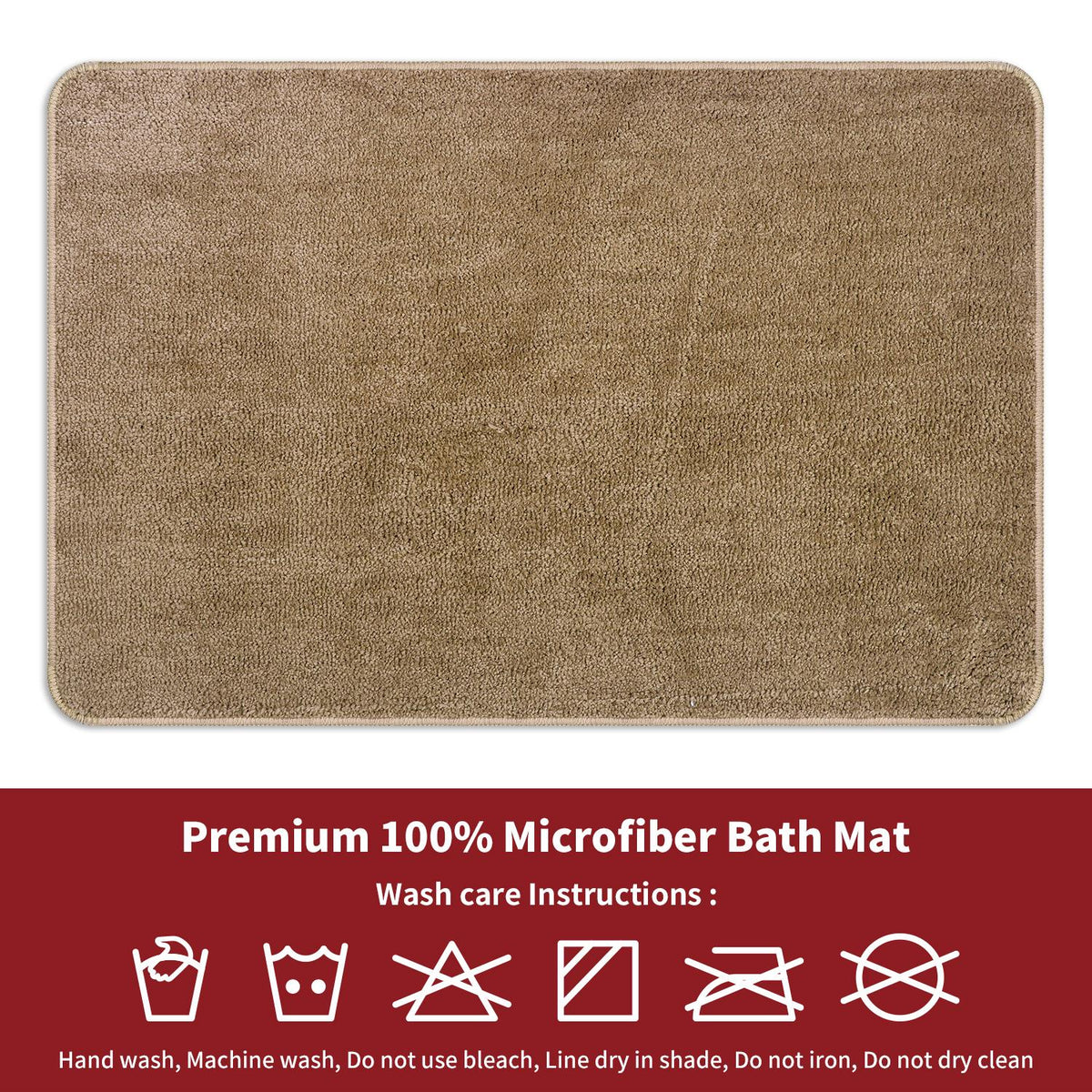 Vinsani Ultra Soft Microfibre Bath Mat 60x90 – Fluffy, Dense Pile Bathroom Mat, Beige