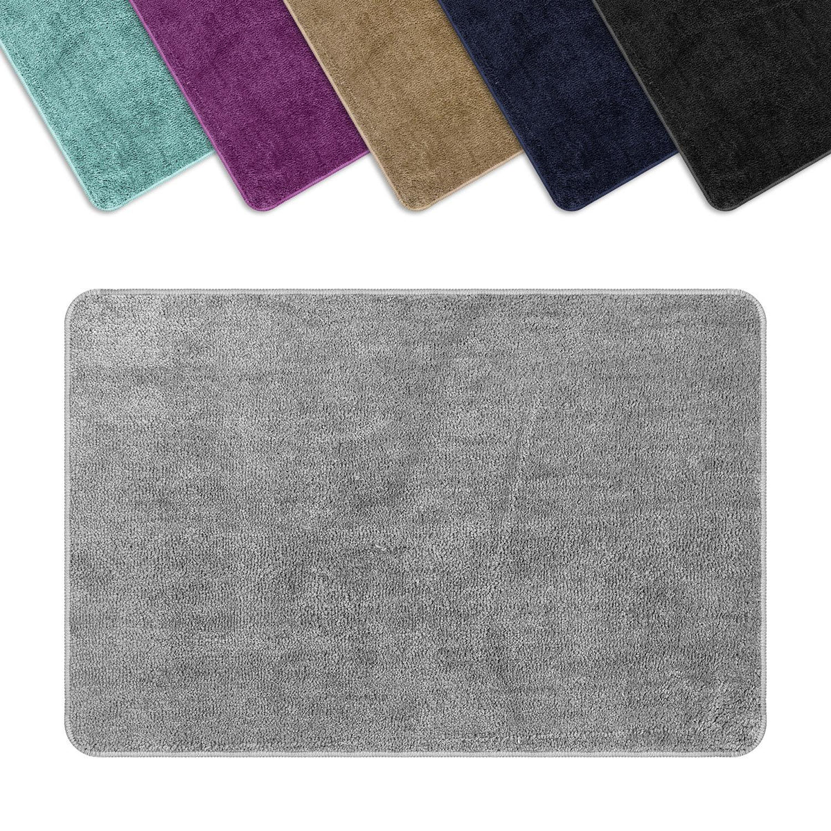 Vinsani Ultra Soft Microfibre Bath Mat 50x80 – Fluffy, Dense Pile Bathroom Mat, Light Grey