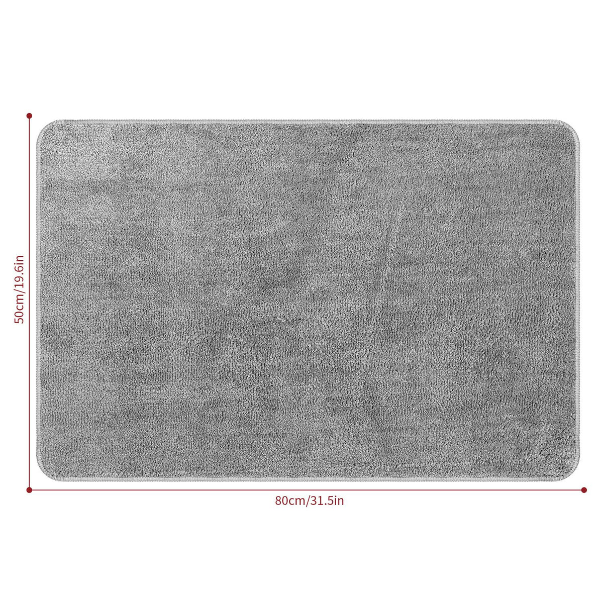 Vinsani Ultra Soft Microfibre Bath Mat 50x80 – Fluffy, Dense Pile Bathroom Mat, Light Grey