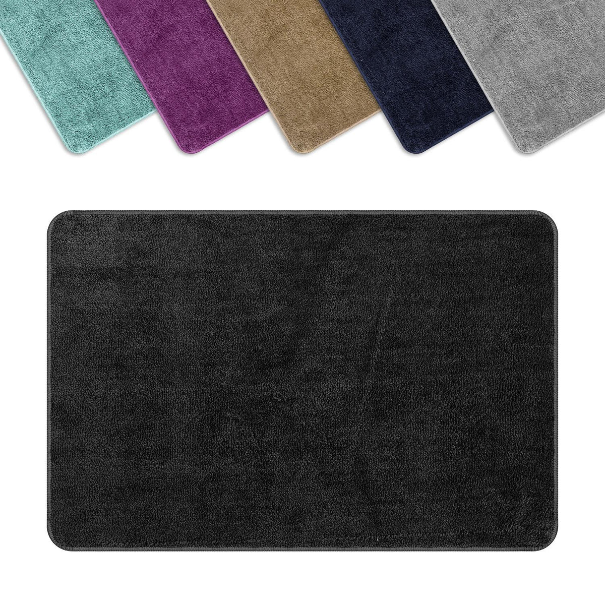 Vinsani Ultra Soft Microfibre Bath Mat 60x90cm – Dense, Fluffy Bathroom Mat, Dark grey