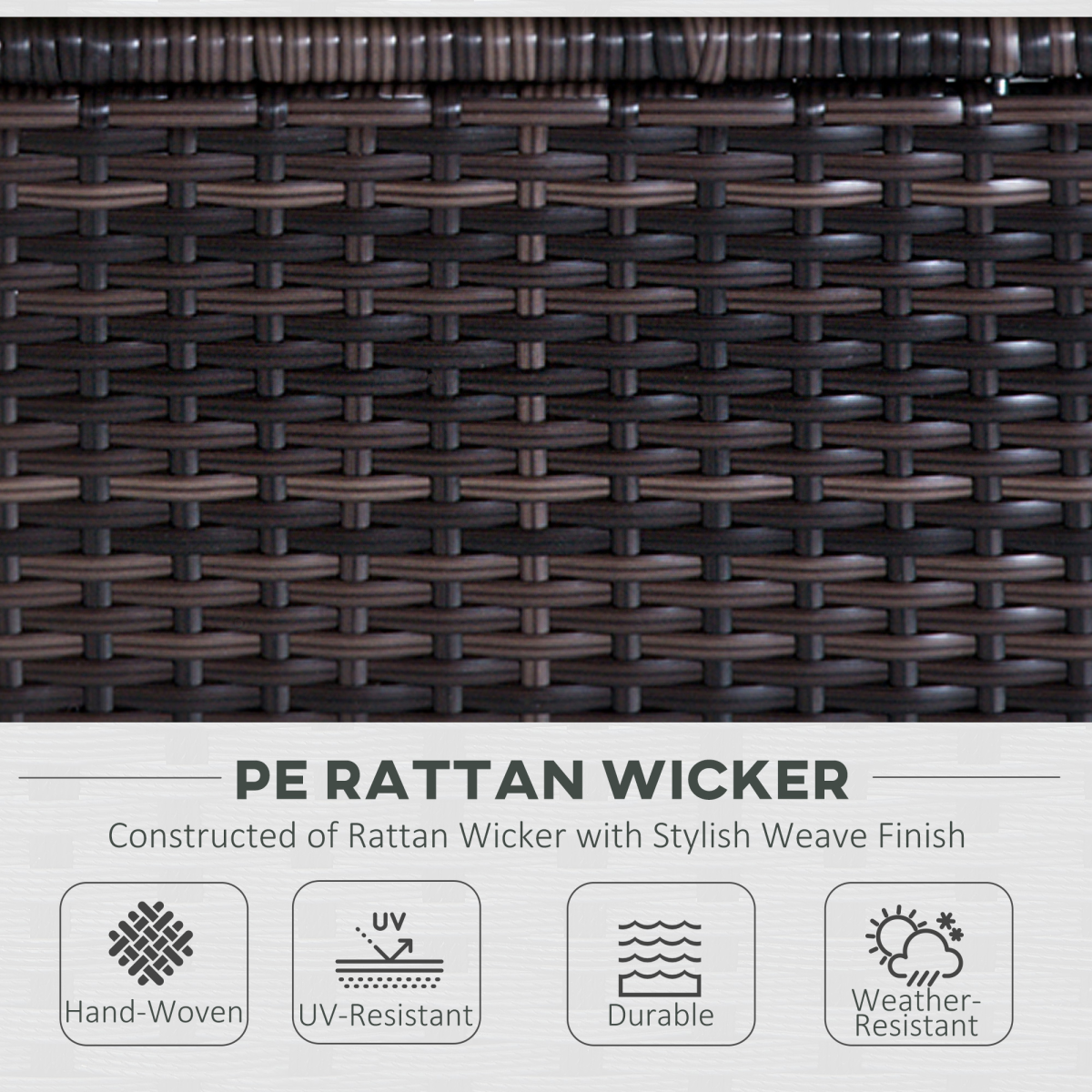 Close-up of the cotton-filled cushions on the Outsunny rattan set
