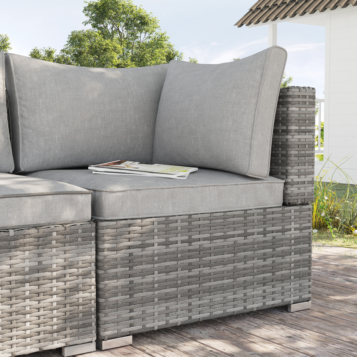 Outsunny rattan chair back cushions detail