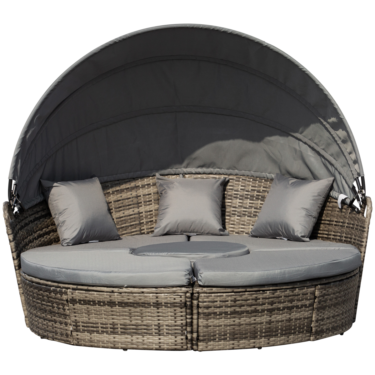 Outsunny Rattan Day Bed quarter chair configuration