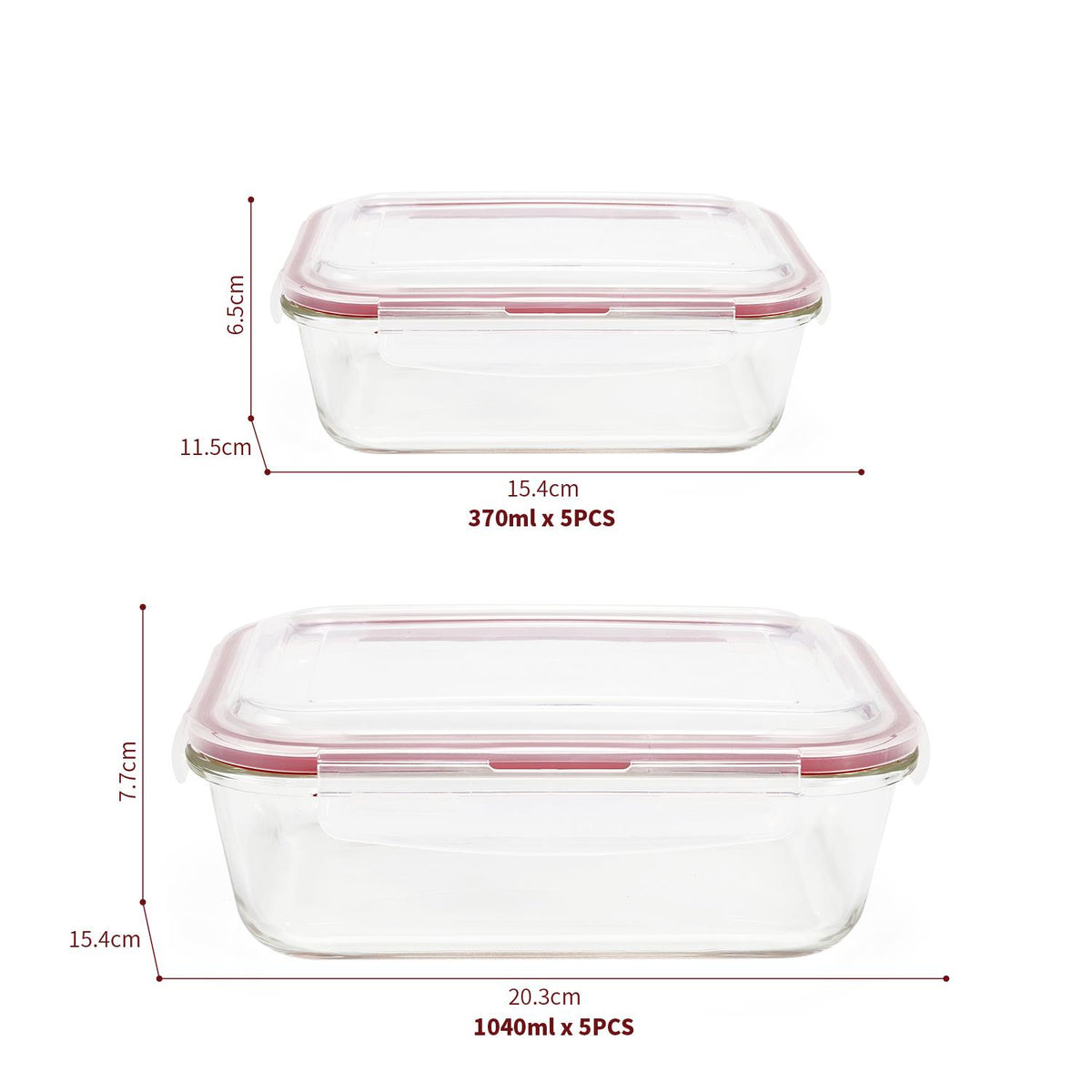 VINSANI 10-Pack Glass Food Storage Containers with Airtight BPA-Free Lids – Oven, Microwave & Freezer Safe
