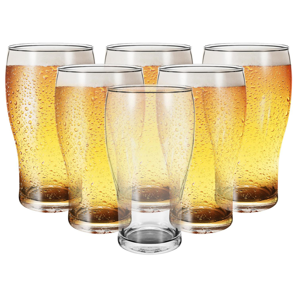 Vinsani Tulip Beer Glasses, Set of 6 – Versatile Glassware for Drinks, Cocktails and Desserts