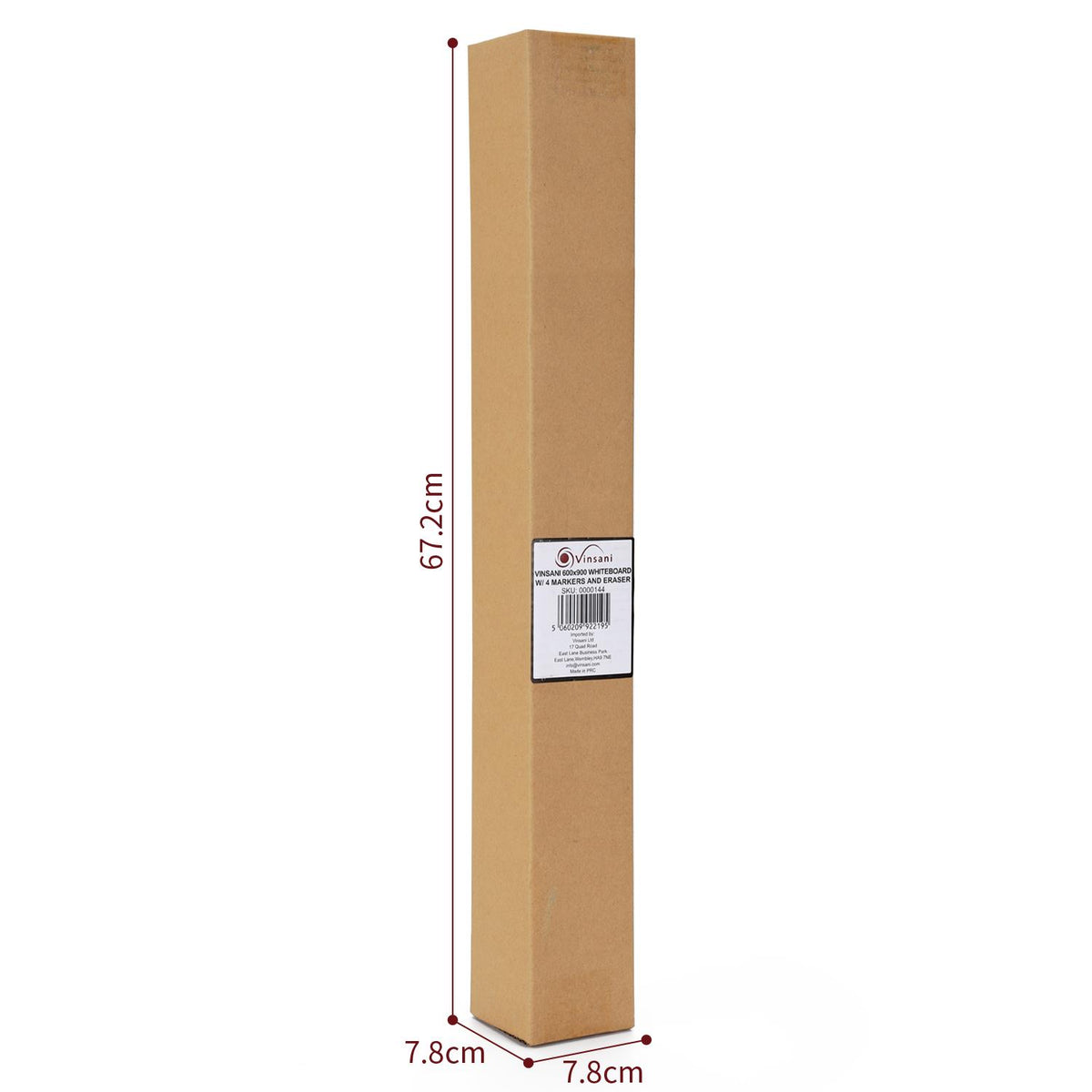 Vinsani 60 x 90 cm Magnetic Whiteboard with 4 Dry Pens and Eraser – Home and Office Planner, Organiser