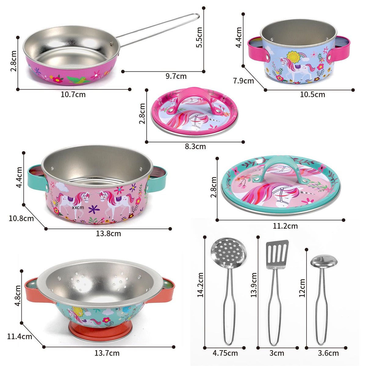 SOKA Unicorn Kitchenware Play Set – Children's Toy Tea Party & Picnic Playset with Colourful Illustrations