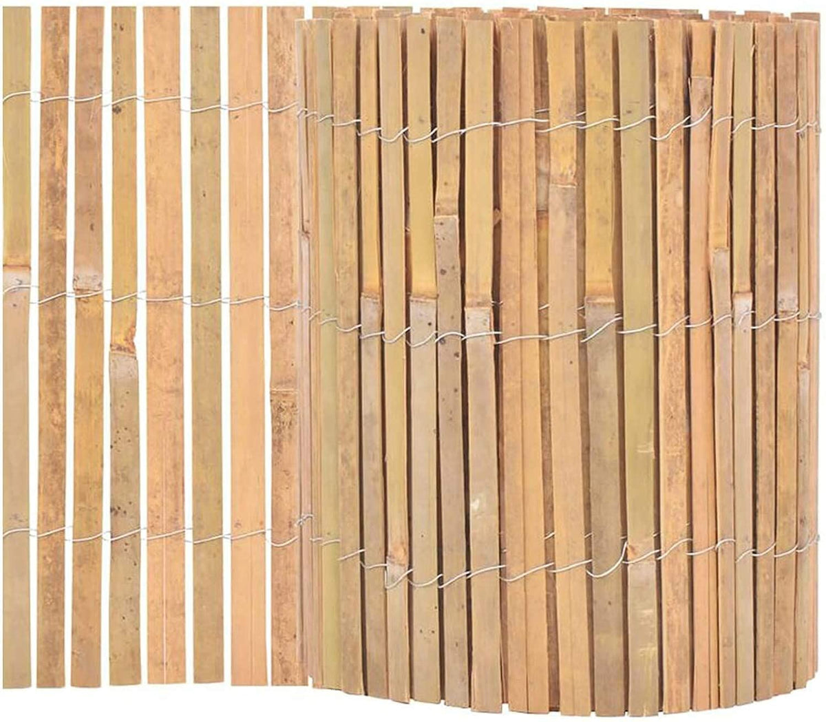 Bamboo Slatted Garden Fence Screen, 1.2m x 4m – Natural Privacy and Wind Block for Gardens, Balconies & Patios