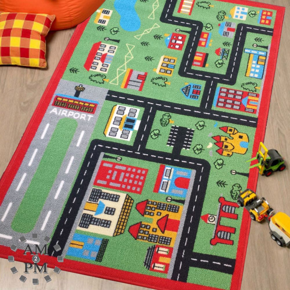 Green Town Kids Rug, 80 x 120cm