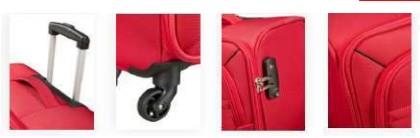 American Tourister Summer Funk 19 Inch Soft-Shell Cabin Roller Case – Lightweight Cabin Luggage, Red