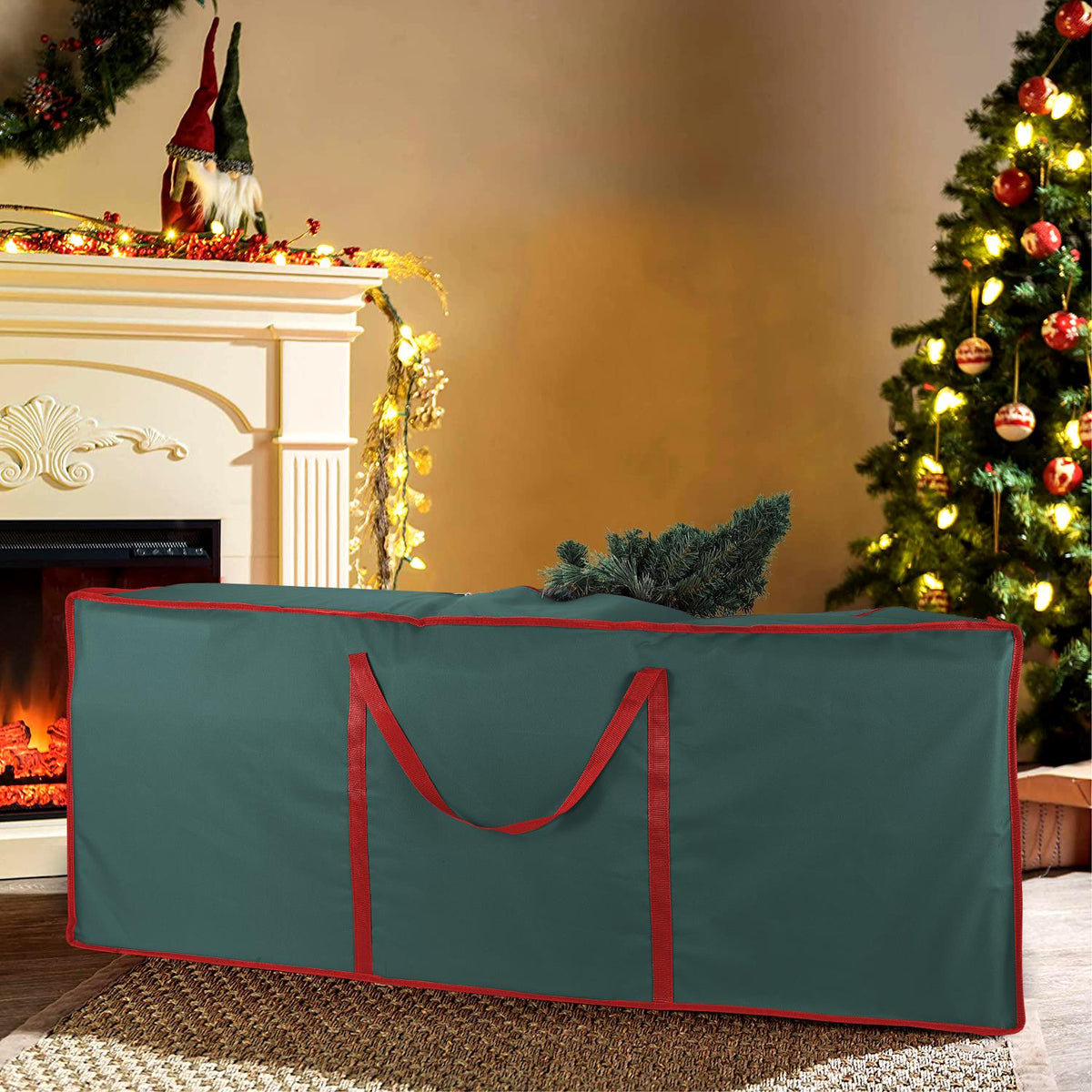 Vinsani Green Fabric Christmas Tree Storage Bag – Dust-Free Protection for Artificial & Pre-Lit Trees