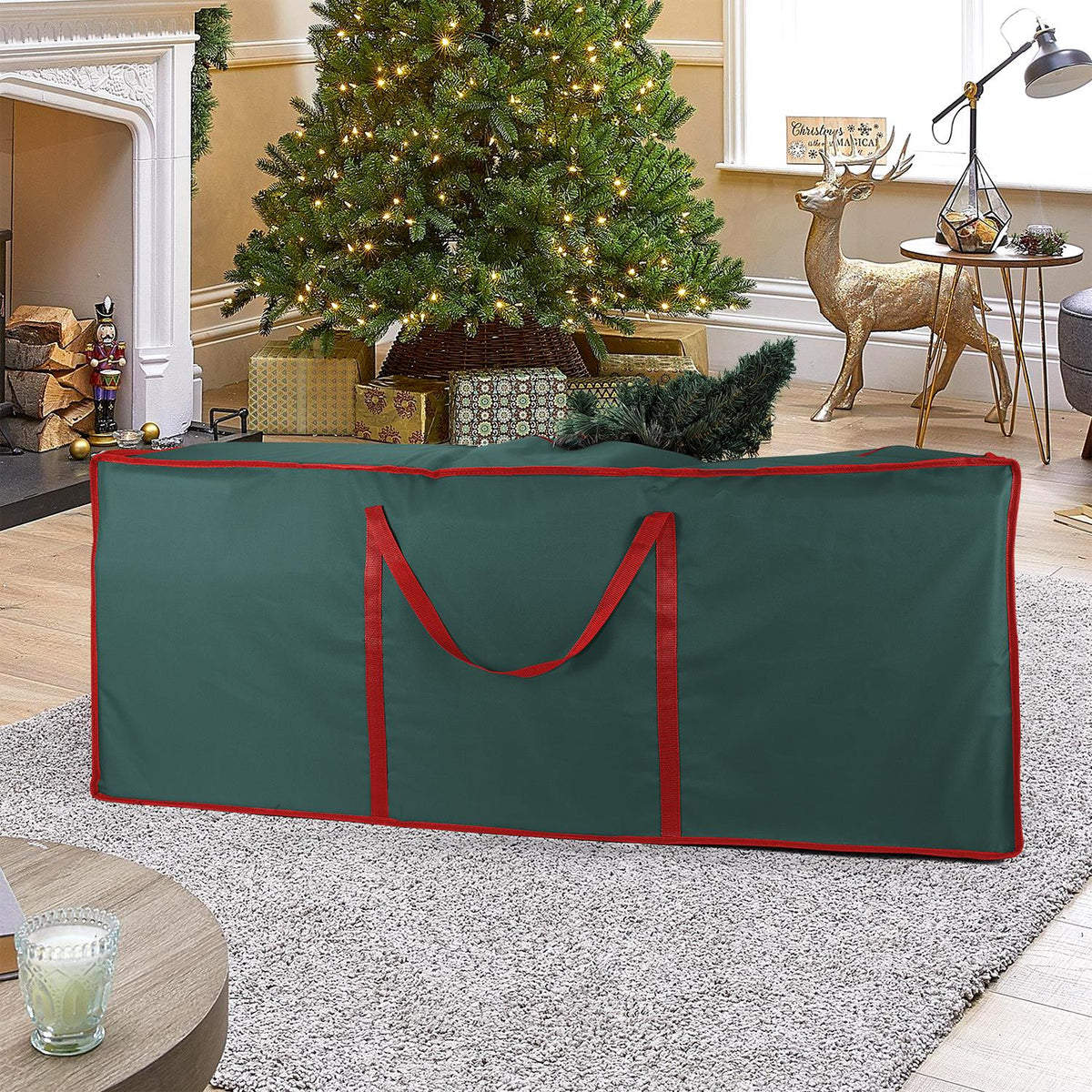 Vinsani Green Fabric Christmas Tree Storage Bag – Dust-Free Protection for Artificial & Pre-Lit Trees