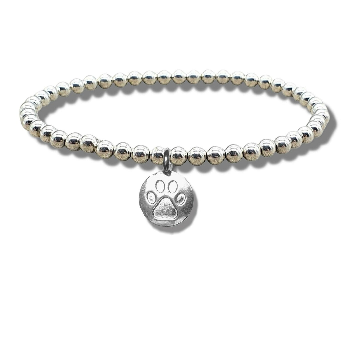 Aye Do Gifts Paw Print Silver Beaded Bracelet – Pet Lover Jewellery Gift