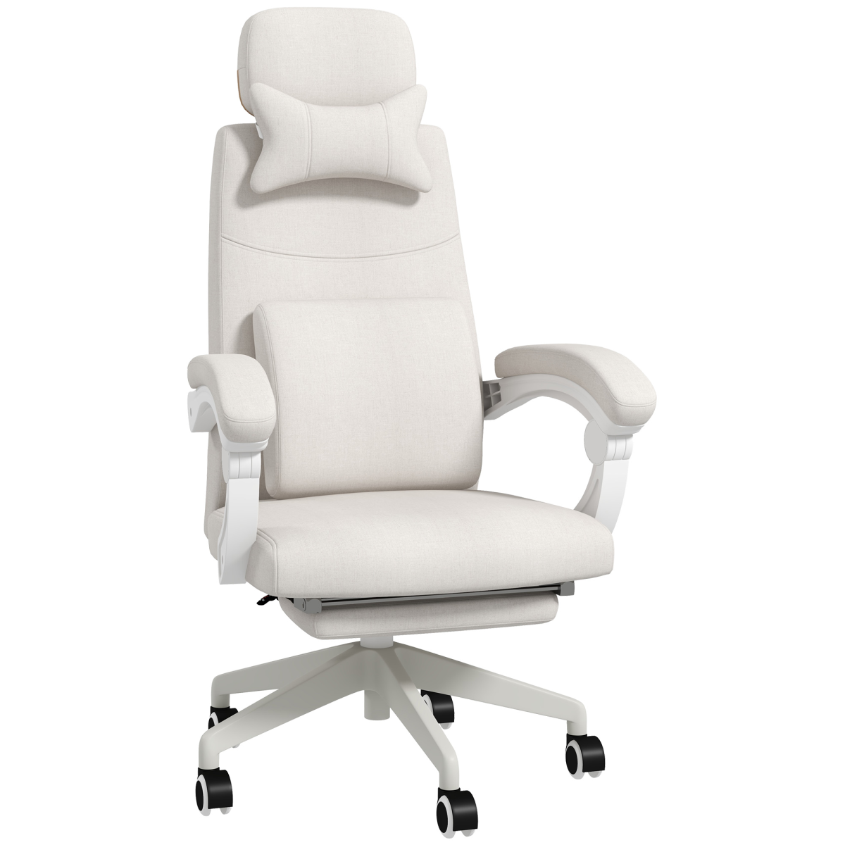 Dark grey reclining fabric office chair