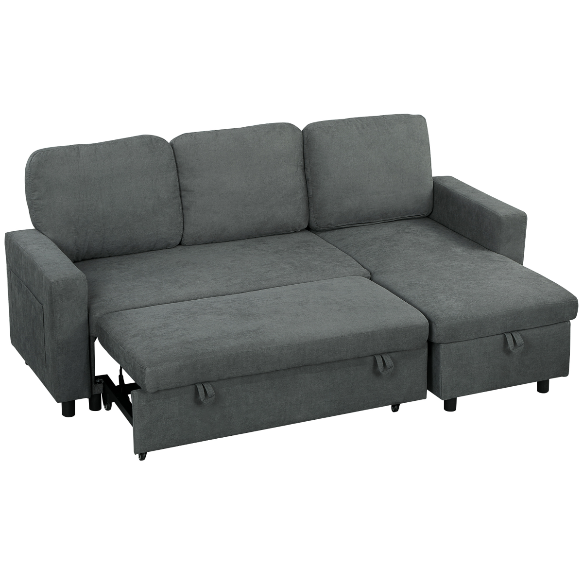 HOMCOM corner sofa bed converted into a double bed