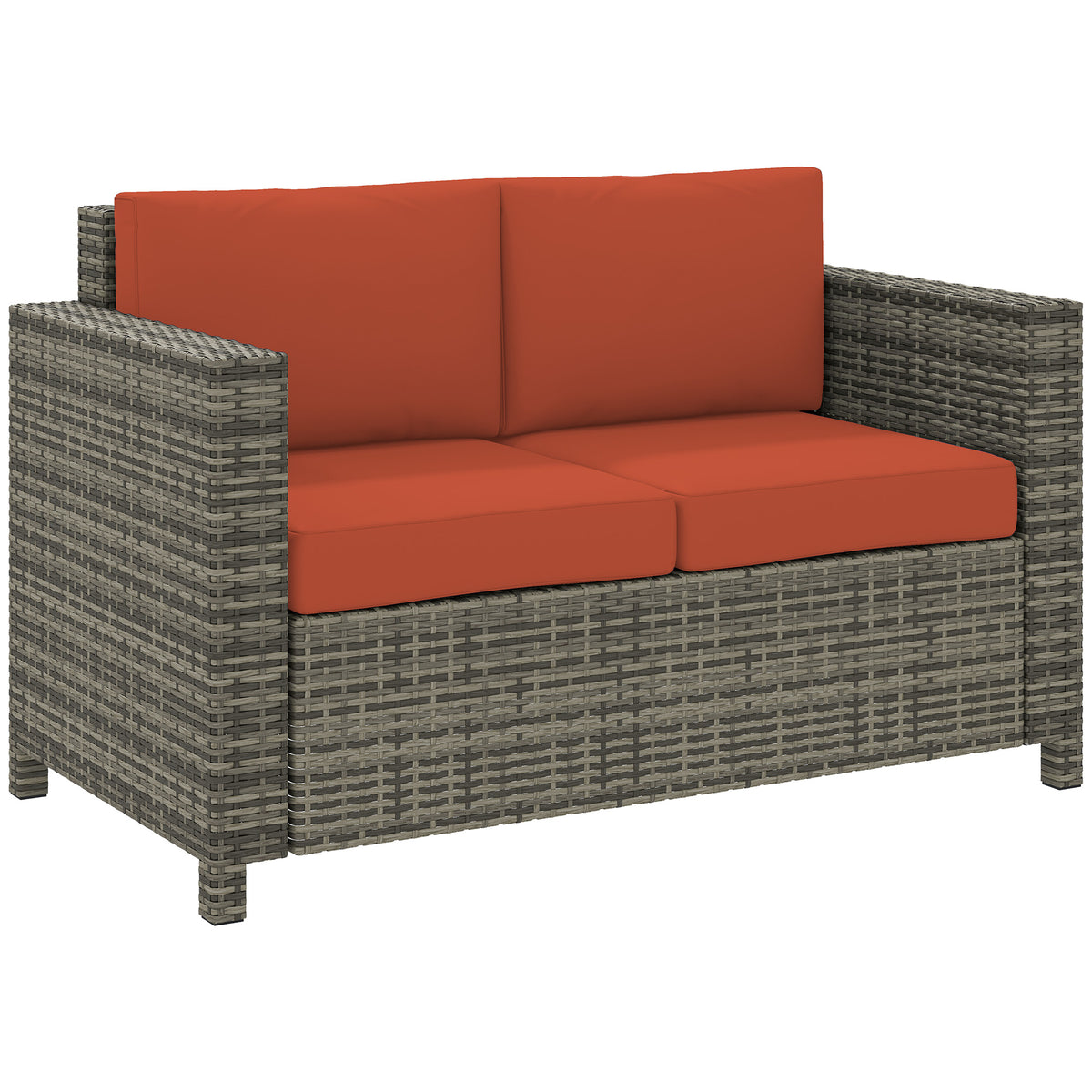 Outsunny rattan sofa side angle view
