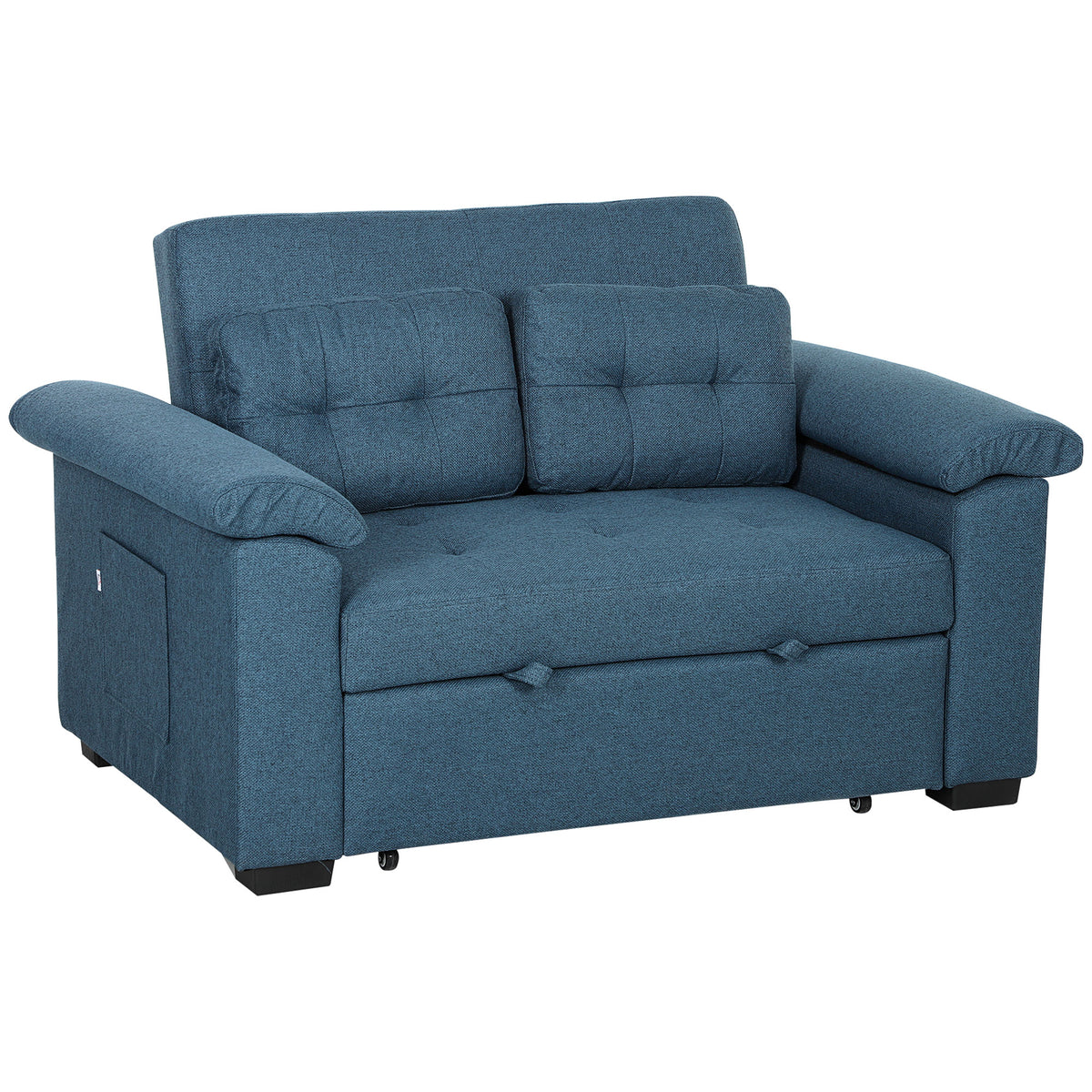 HOMCOM sofa bed converted into a bed position