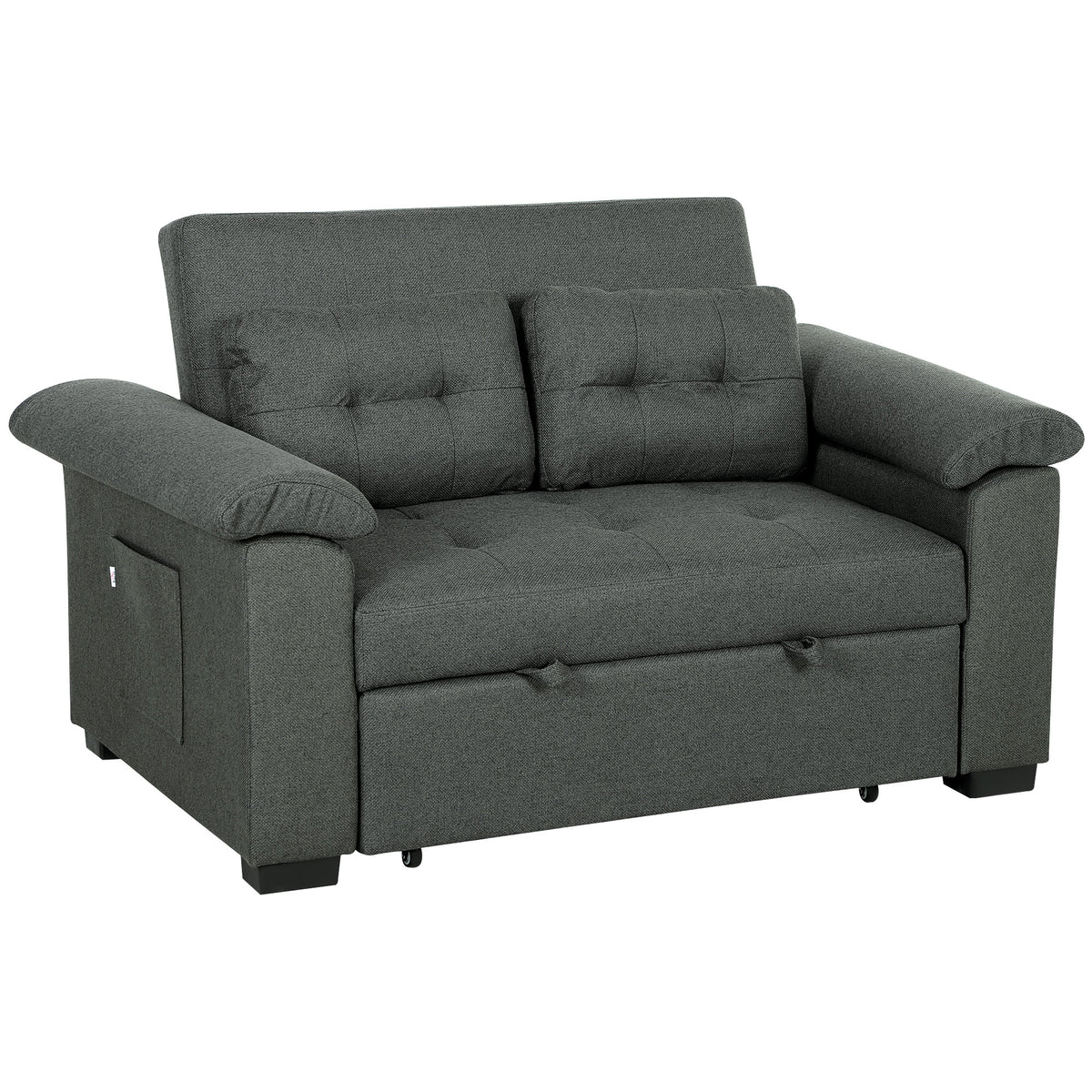 Blue click-clack 2-seater sofa bed