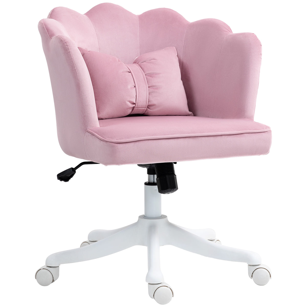 Pink armless velvet desk chair