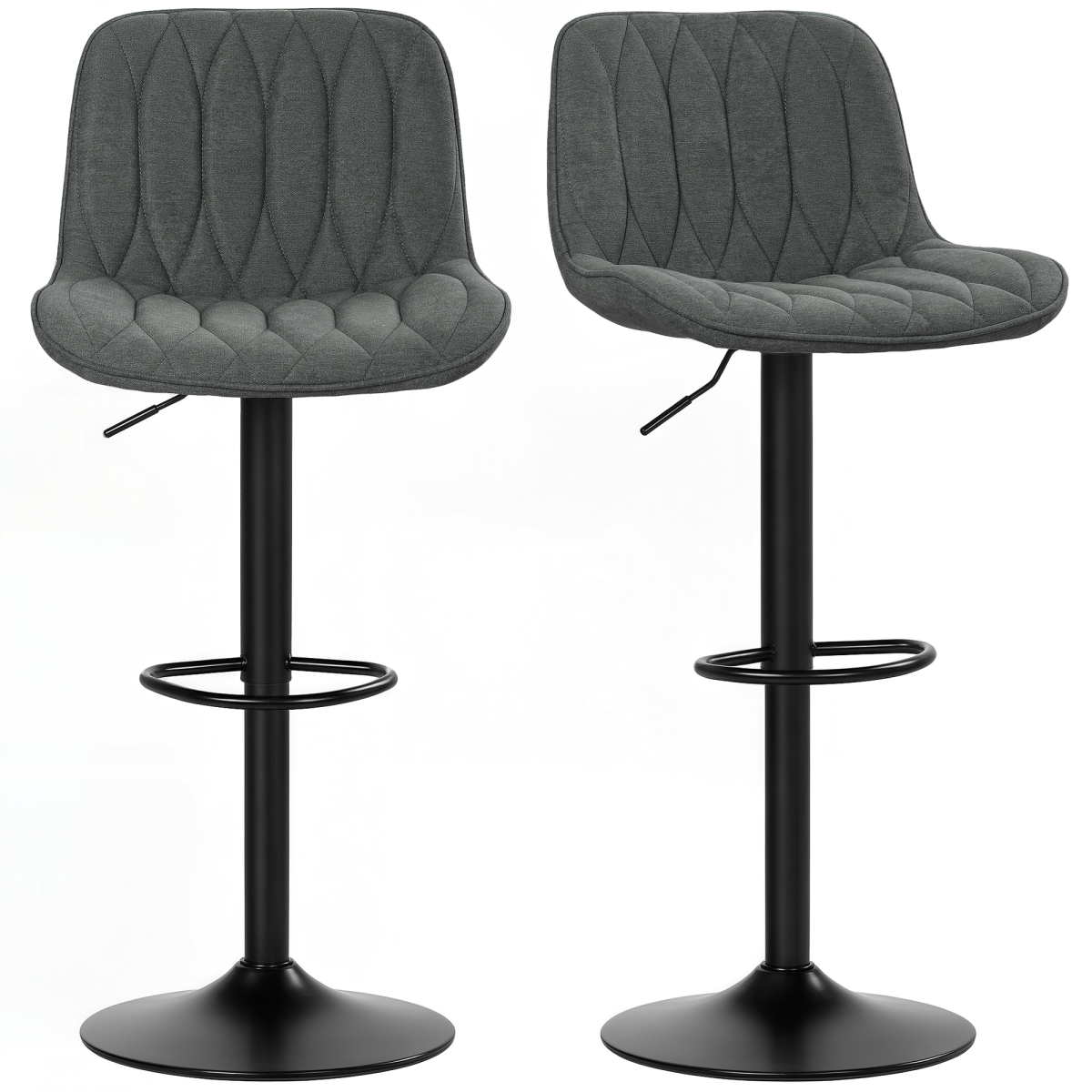 Set of 2 modern armless bar stools