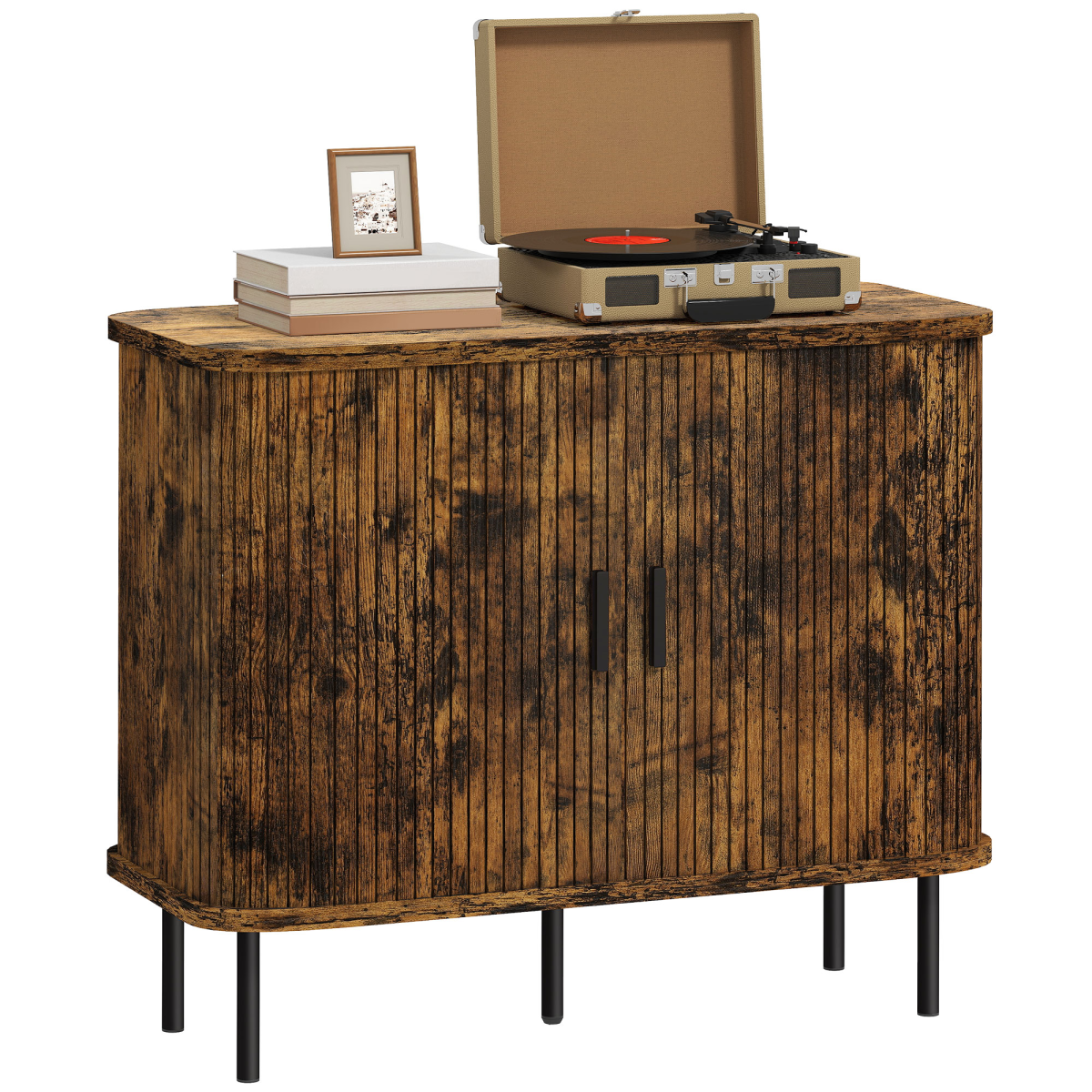 Grey tambour sideboard