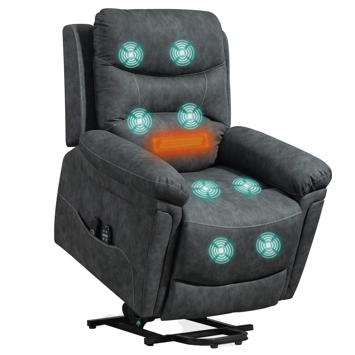 Electric lift recliner chair with massage and heat